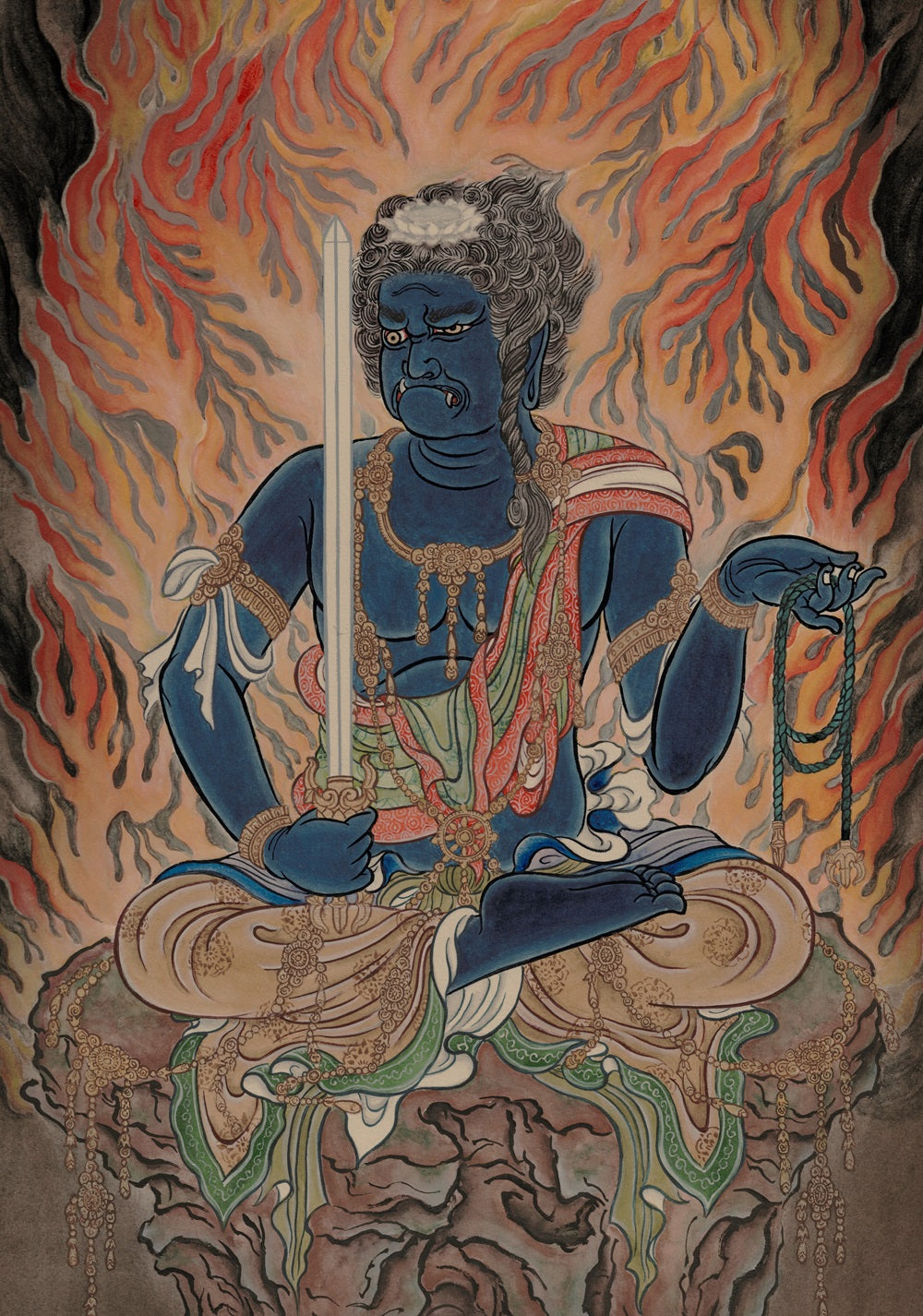 不動明王画〈座像〉 – 木彫刻師 菊池 藍戒
